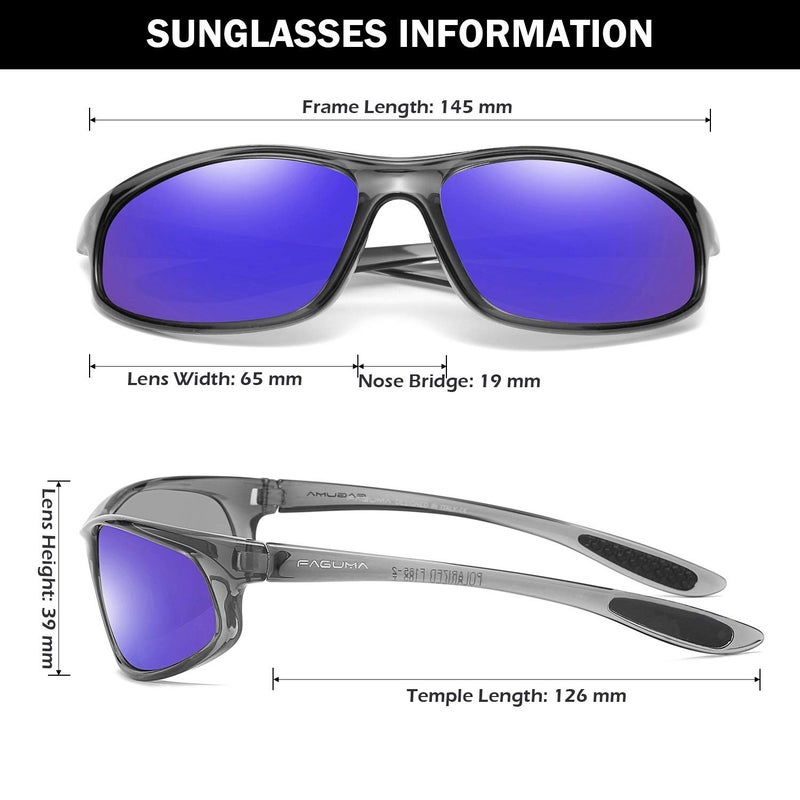 FAGUMA Polarized Sports Sunglasses For Men Cycling Driving Fishing UV400 Protection - Image 4
